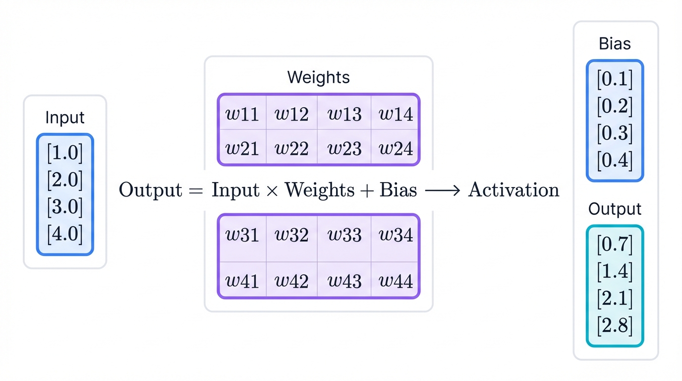 Layer Operation: Matrix Multiply + Bias + Activation