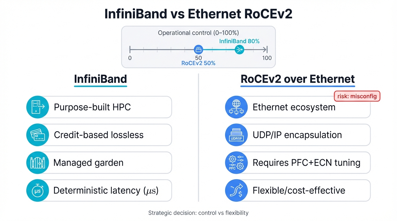 InfiniBand vs RoCEv2 Philosophy Split