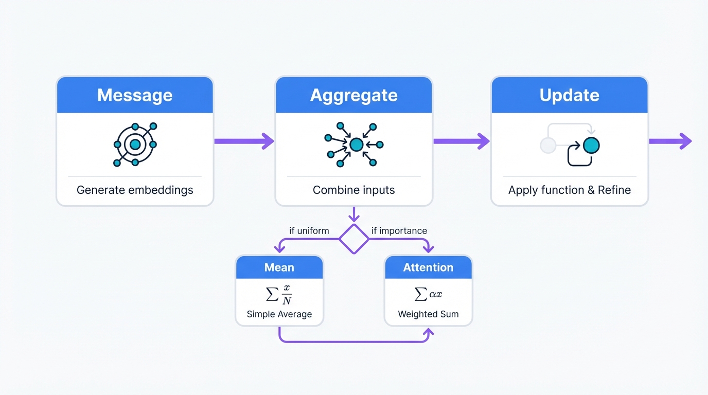 Message Passing: Three-Step Dance