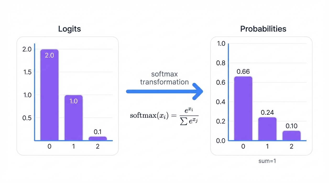 Softmax Example: Logits to Probabilities