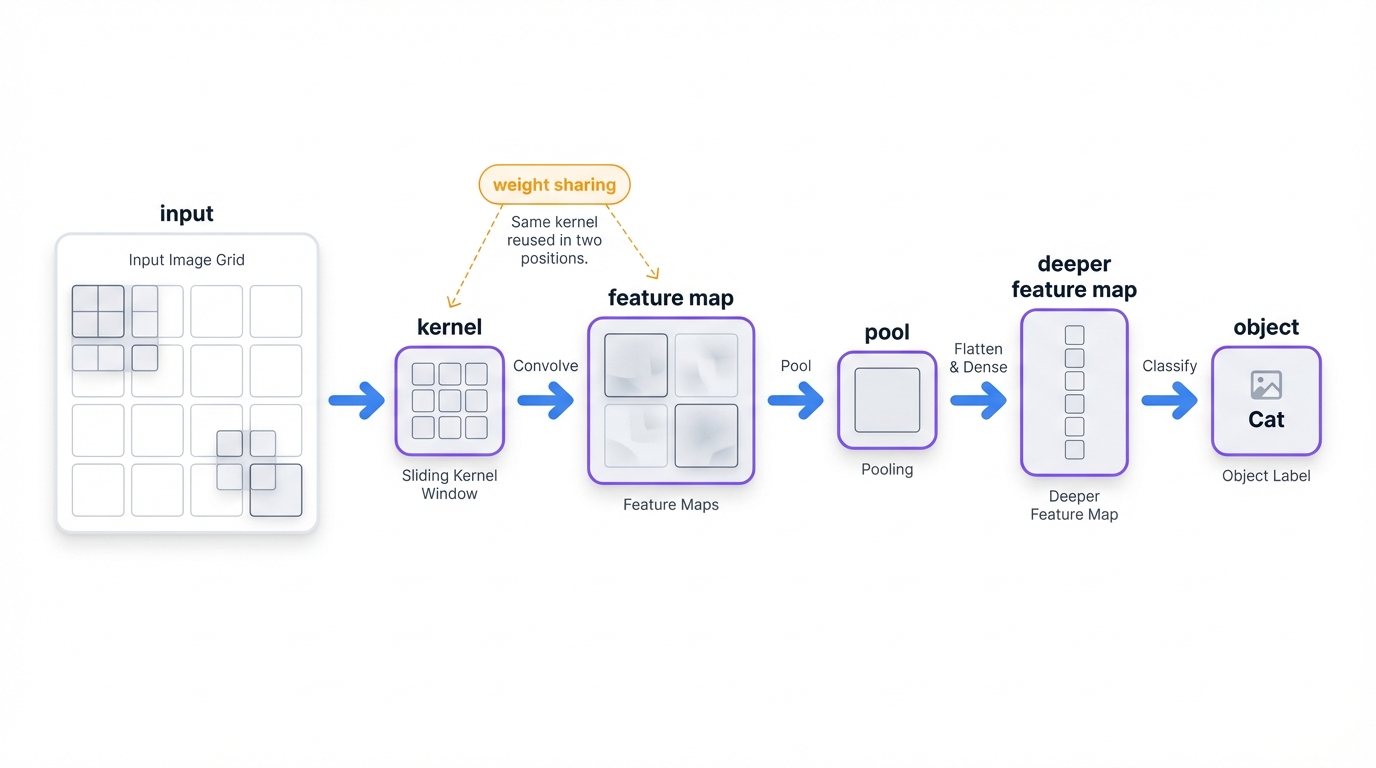CNN Feature Hierarchy & Weight Sharing