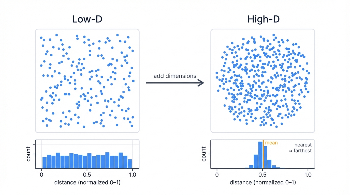 Curse of Dimensionality: Distance Concentration