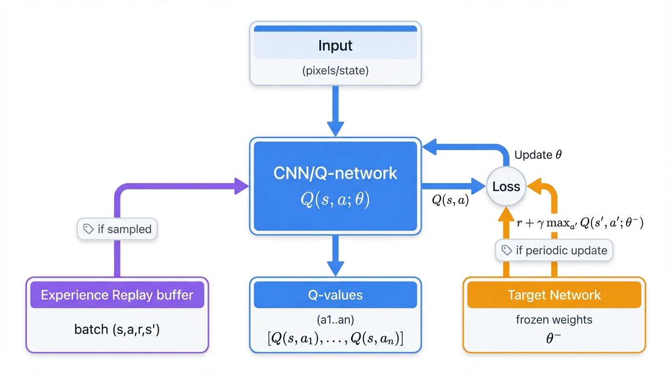Deep Q-Networks: Components Flow